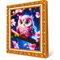 Алмазная мозаика Art Gallery Premium Pink Little Owl 20x30cm (JS17605)