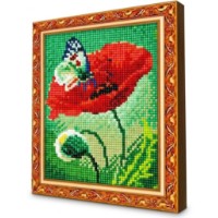 Алмазная мозаика Art Gallery Premium Poppy and Butterfly 20x30cm (JS19519)