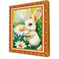 Алмазная мозаика Art Gallery Premium Rabbit Among Flowers 20x30cm (JS18027)