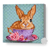 Алмазная мозаика Art Gallery Premium Rabbit in a Cup 20x20cm (BJ1097)