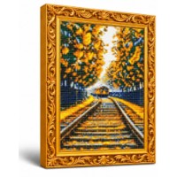 Алмазная мозаика Art Gallery Premium Railway Through Blooming Trees 30x40cm (GB90556)