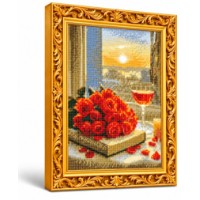 Алмазная мозаика Art Gallery Premium Roses and Wine Glass 30x40cm (GB90617)