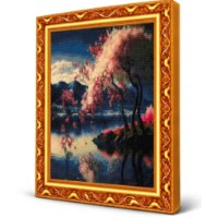 Алмазная мозаика Art Gallery Premium Sakura over the Lake 40x50cm (GA89258)