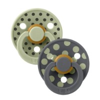 Suzeta BIBS Studio Colour Latex 0m+ Polka Dot Sage/Iron (11034105) imaginea #4 — magazin online Desire.md