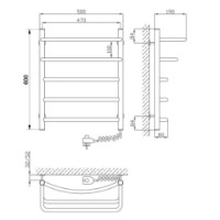 Uscător de prosoape Kosser Cascad Duga ДДК01ER 600x500/5 ER imaginea #2 — magazin online Desire.md