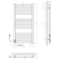 Uscător de prosoape Kosser Gerda ДГ03EL 1000x500/15 EL Black imaginea #4 — magazin online Desire.md