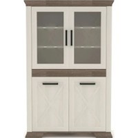 Витрина Gerbor Marsel REG 2D2W Snow Ash/Sonoma Oak Truffle