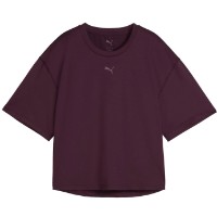 Tricou de dame Puma Cloudspun Relaxed Ruby Noir Heather, s.XL