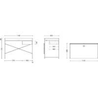 Письменный стол Новый стиль Oxford 116x61xH75/83 Grey/Black фото №2 — интернет-магазин Desire.md