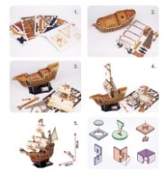 Puzzle 3D-constructor Cubic Fun Santa Maria schooner (T4008h) imaginea #5 — magazin online Desire.md