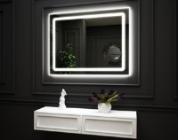 Oglindă baie cu iluminare LED O'Virro Barbara 80x100