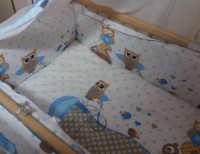 Lenjerie de pat pentru copii Vedmedik Owls Grey 8 elements