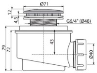 Сифон для душевого поддона Alcaplast A47CR-50 71" 40 (3815) фото №2 — интернет-магазин Desire.md