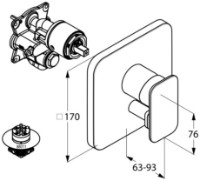 Смеситель для ванны Kludi E2 (496500575) фото №2 — интернет-магазин Desire.md