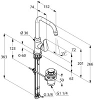 Смеситель для умывальника Kludi Tercio (380230575) фото №2 — интернет-магазин Desire.md