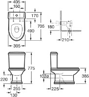 Vas WC Roca America (A342497000) imaginea #3 — magazin online Desire.md