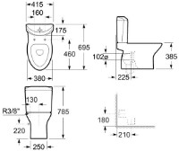 Rezervor de toaletă Roca Georgia (A341415000) imaginea #3 — magazin online Desire.md