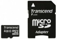 Карта памяти Transcend MicroSDHC Class 10 + SD Adapter (TS4GUSDHC10)