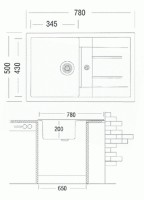 Кухонная мойка Montebella 780x500 Angora