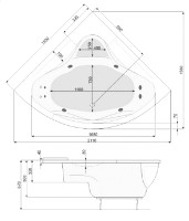 Ванна Pool-SPA Orchidea 150x150 (PHS4510SN2C1424) фото №3 — интернет-магазин Desire.md