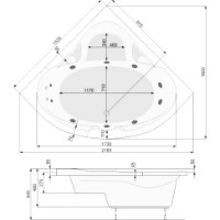 Ванна Pool-SPA Triangel 155x155 (PWS4010ZS) фото №3 — интернет-магазин Desire.md