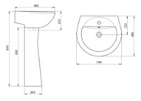 Пьедестал для умывальника Santeri Sonata White (57.262) фото №2 — интернет-магазин Desire.md