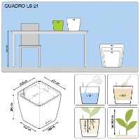 Цветочный горшок Lechuza Quadro Premium 21 LS White фото №2 — интернет-магазин Desire.md