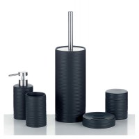 Стакан с крышкой для ванной Kela Groove Black 9.5x8cm (20797) фото №2 — интернет-магазин Desire.md