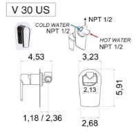 Baterie de duș Remer Vanity V30  