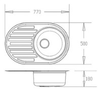 Chiuvetă de bucătărie Fabiano 77x50 0.8 RIF Left imaginea #3 — magazin online Desire.md