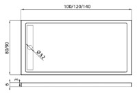 Душевой поддон New Trendy Alter B-0281 120x80x5.5x3 (04180) фото №2 — интернет-магазин Desire.md