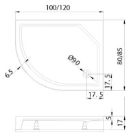 Душевой поддон New Trendy Maxima R B-0285 120x85x17 (11378) фото №2 — интернет-магазин Desire.md