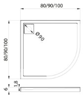 Cadița de duș New Trendy Lido B-0311 80x80x6 (01988) imaginea #2 — magazin online Desire.md