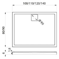Душевой поддон New Trendy Lido B-0330 120x80x6 (a3625) фото №2 — интернет-магазин Desire.md