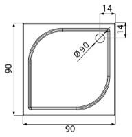 Душевой поддон New Trendy Savos B-0353 90x90x3 (04410)