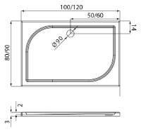 Cadița de duș New Trendy Savos B-0357 100x80x3 (10908) imaginea #2 — magazin online Desire.md