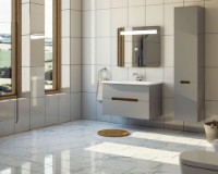 Шкаф с умывальником Martat Irmak 100cm Grey (11858) фото №2 — интернет-магазин Desire.md