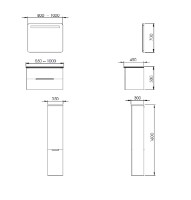 Dulap cu lavoar Martat Irmak 100cm Grey (11858) imaginea #3 — magazin online Desire.md