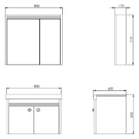 Шкаф с умывальником Martat Laguna 80 White фото №2 — интернет-магазин Desire.md