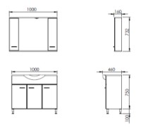 Шкаф с умывальником Martat Olympia 100 White (11913) фото №3 — интернет-магазин Desire.md
