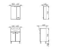 Шкаф с умывальником Martat Olympia 55 White (11911) фото №2 — интернет-магазин Desire.md