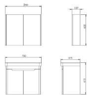 Шкаф с умывальником Martat Rio 70 Athracite (11877) фото №4 — интернет-магазин Desire.md