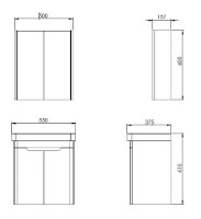 Шкаф с умывальником Martat Rio 55 White (11874) фото №3 — интернет-магазин Desire.md