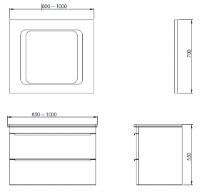 Шкаф с умывальником Martat Vesta 100 Cream (11883) фото №4 — интернет-магазин Desire.md