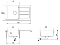 Chiuvetă de bucătărie Aquasanita Helika Tesa SQT101 Black metallic imaginea #2 — magazin online Desire.md