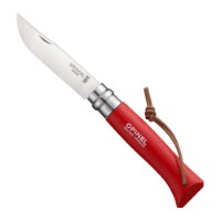 Cuțit Opinel Trekking Red + Leather Lace N08