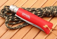 Cuțit Opinel Trekking Red + Leather Lace N08