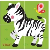 Кубики Viga 4pcs 6-side Cube Puzzle - Wild animal (50836)