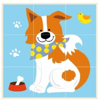 Кубики Viga 9pcs Stacking Cube Puzzle - Farm Animals (50833) фото №3 — интернет-магазин Desire.md