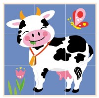 Кубики Viga 9pcs Stacking Cube Puzzle - Farm Animals (50833) фото №4 — интернет-магазин Desire.md